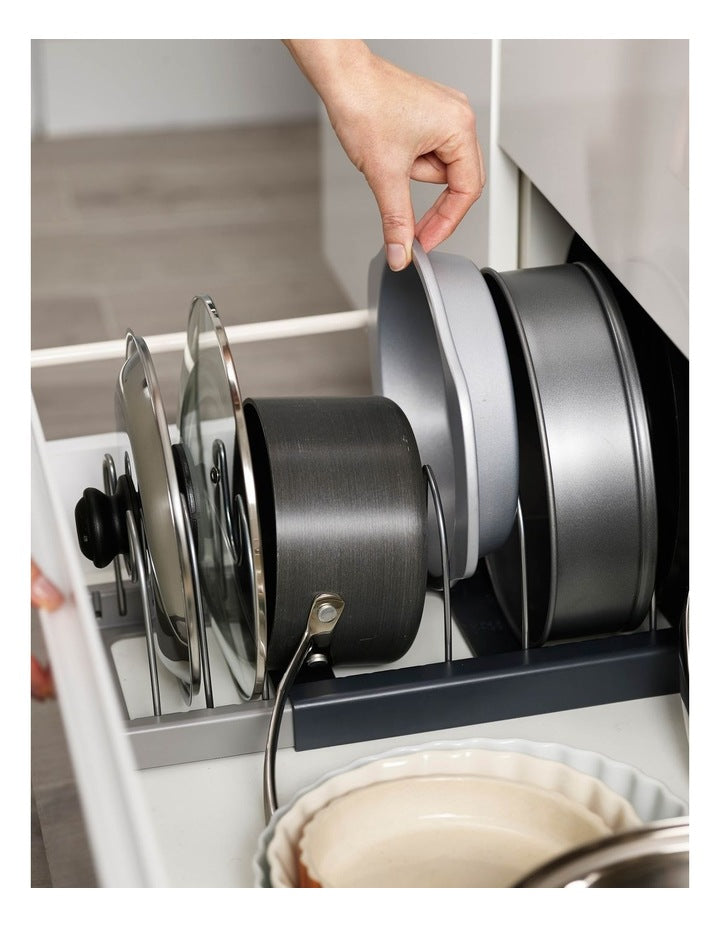 Drawer Store Expanding Cookware Organiser in Grey