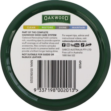 Oakwood Renovating Shoe Polish 65g