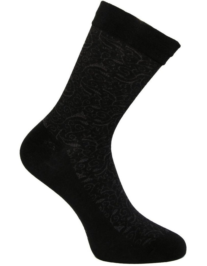 2 Pack Cotton Circulation Crew Socks in Black