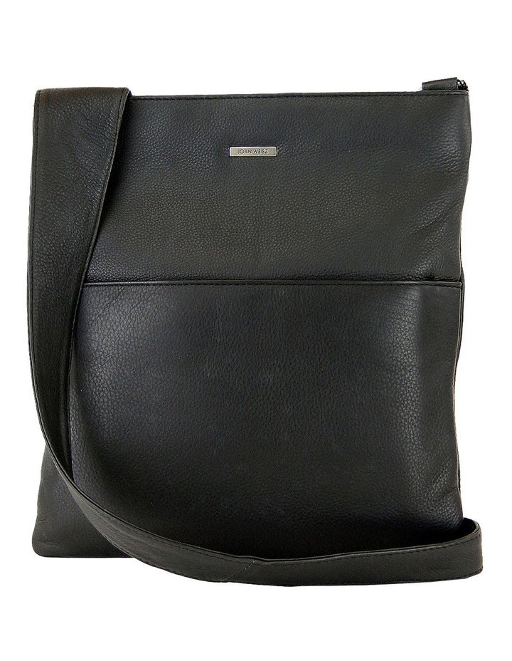 Front Zip Pocket Sling Bag Large in Black
