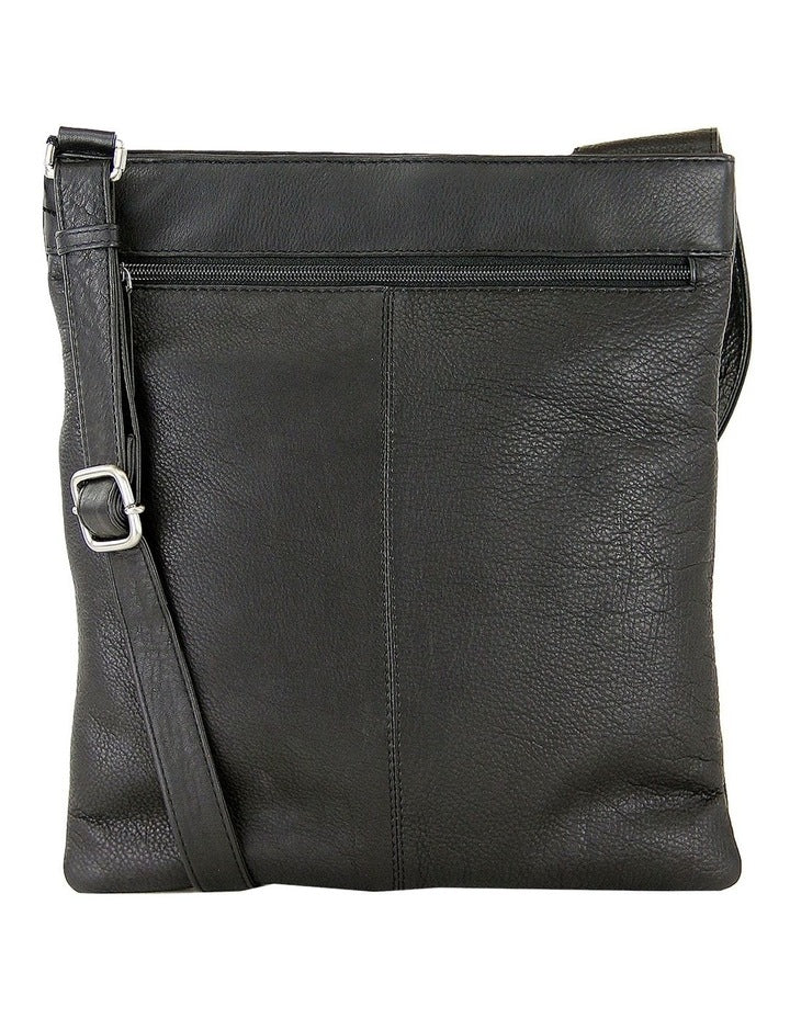 Front Zip Pocket Sling Bag Large in Black