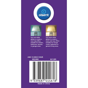 Olsent LED Gls Globe Es 14.0W 1500lm Cool White 2 pack