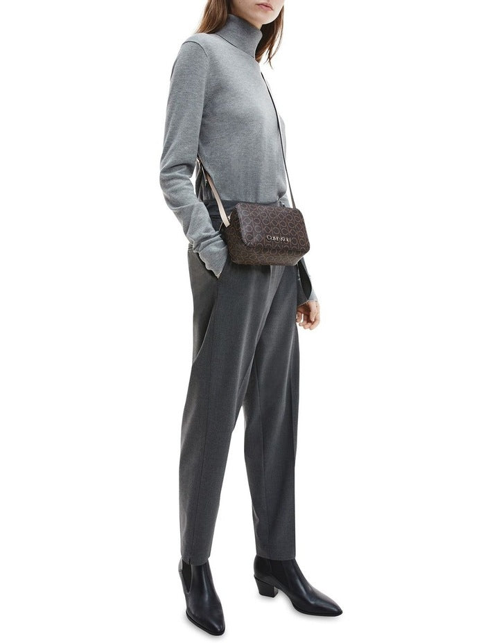 Camera Crossbody Bag in Brown