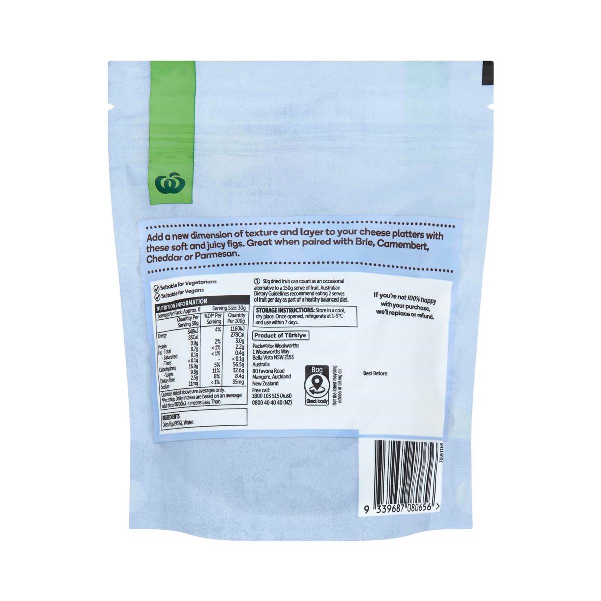 Woolworths Soft & Juicy Figs 250g