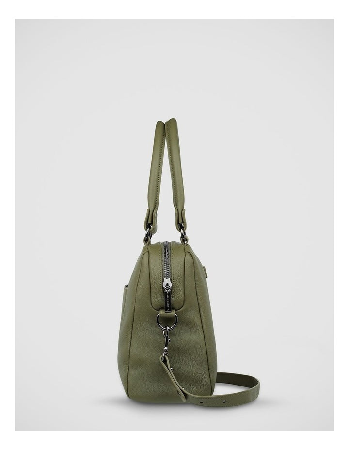 Last Mountains Double Handle Satchel Bag in Khaki