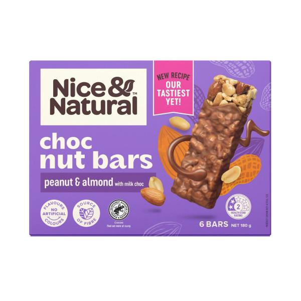 NICE AND NATURAL CHOCOLATE NUT BAR PEANUT & ALMOND:.:180 GRAM