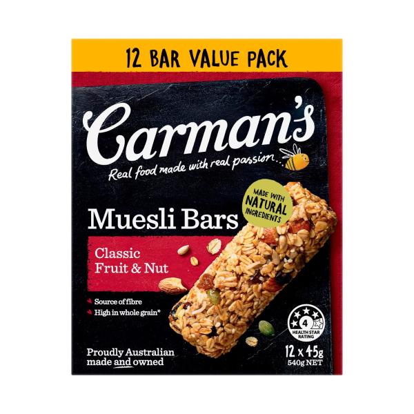 Classic Fruit & Nut Muesli Bars 12 Pack