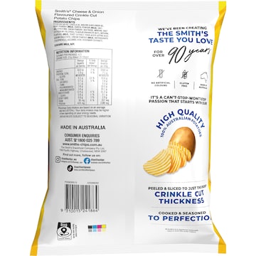 Smith's Crinkle Cut Potato Chips Cheese & Onion 170g