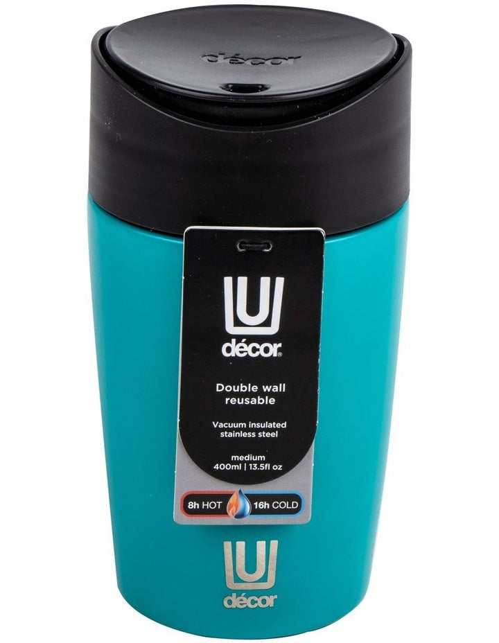 Insulated Double Wall Travel Cup 400ml in Stainless Steel