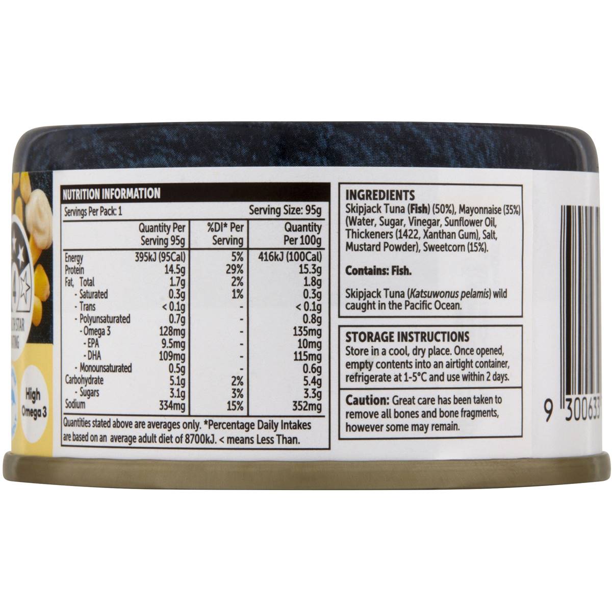 Woolworths Tuna Mayonnaise & Corn 95g