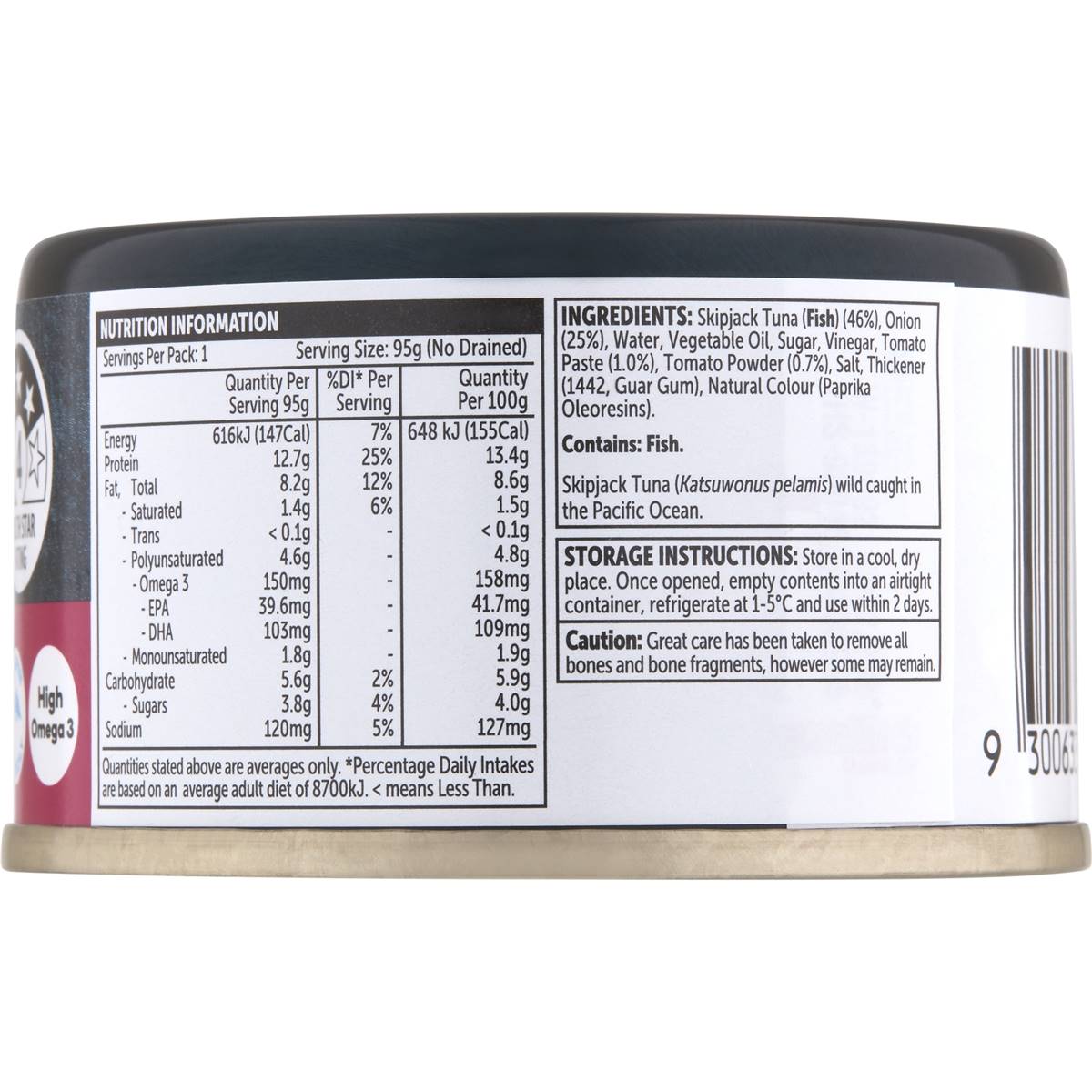Woolworths Tuna Tomato And Onion 95g