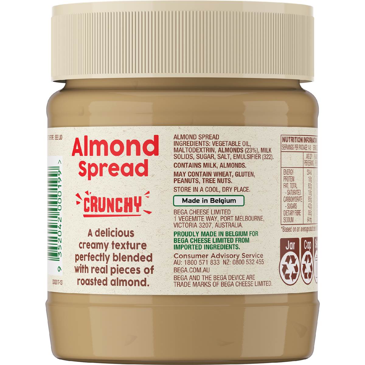 Bega Almond Spread Crunchy 325g