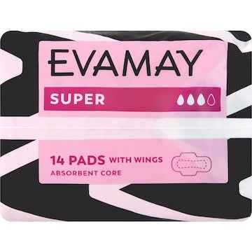 Evamay Pads With Wings Super 14 pack