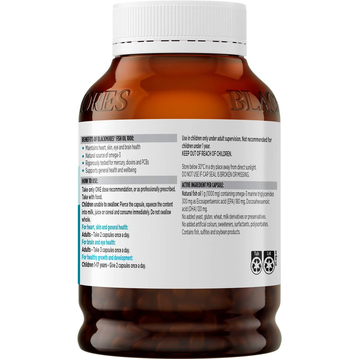 Blackmores Fish Oil 1000mg Omega-3 Capsules 400 Pack