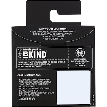 Bonds Comfy Tops Semi Opaque Knee High Black 1 Size each