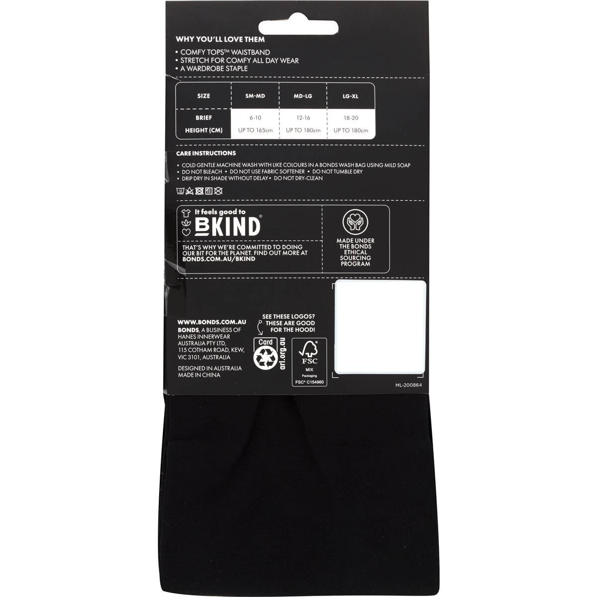 Bonds Comfy Tops Very Opaque Tights Black Sml-Med Each