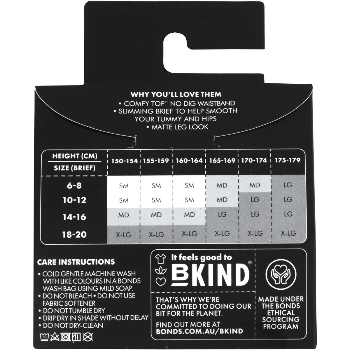 Bonds Comfy Tops Slimming Sheer Tights Black Lge Each