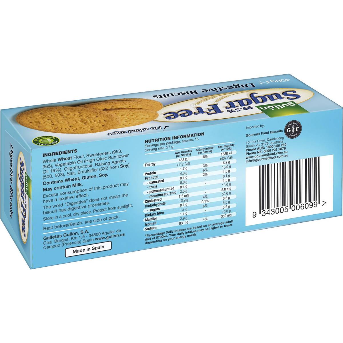 Gullon Biscuits Digestive Plain 400g