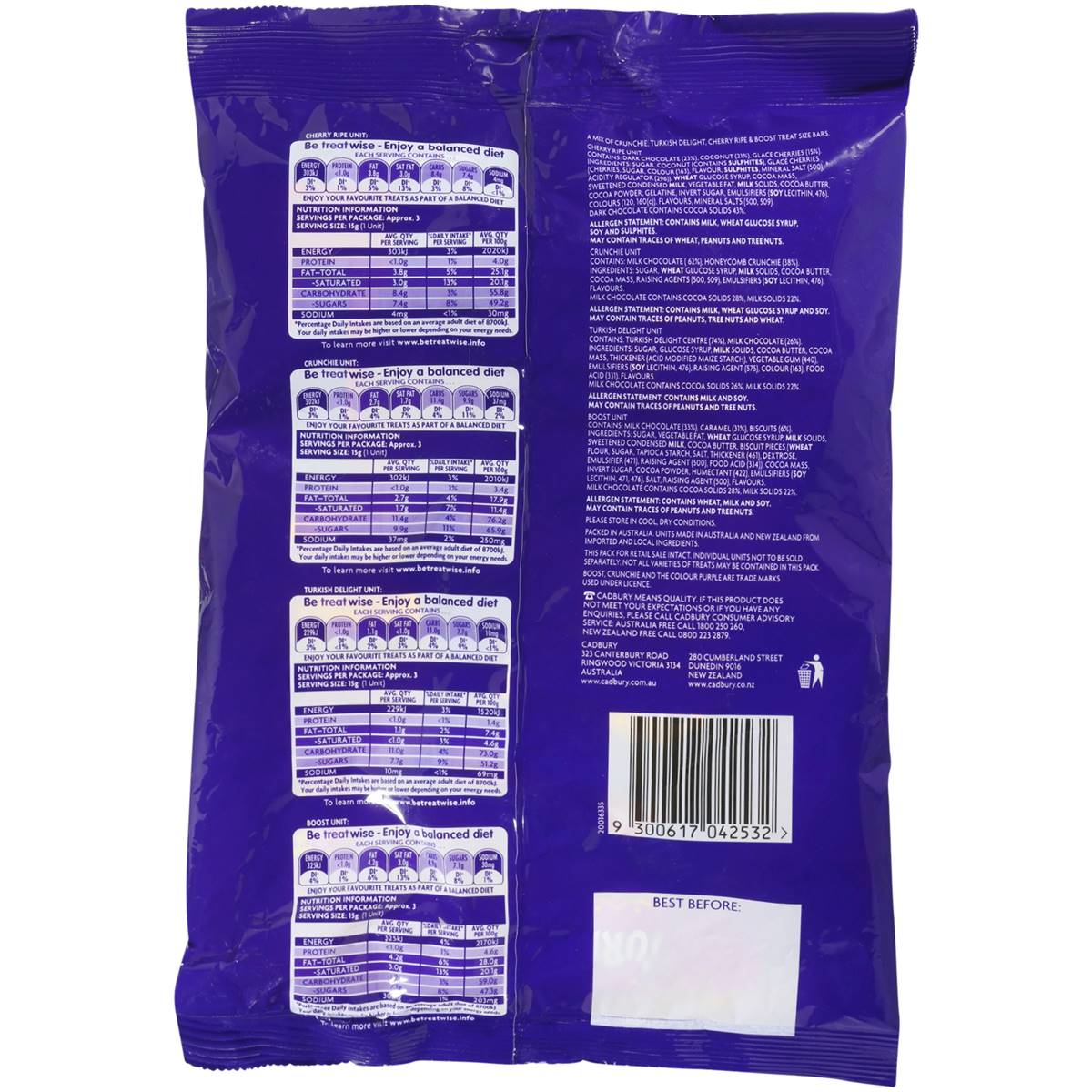 Cadbury Special Treats Chocolate Halloween Mini Bars 12 Pack 180g