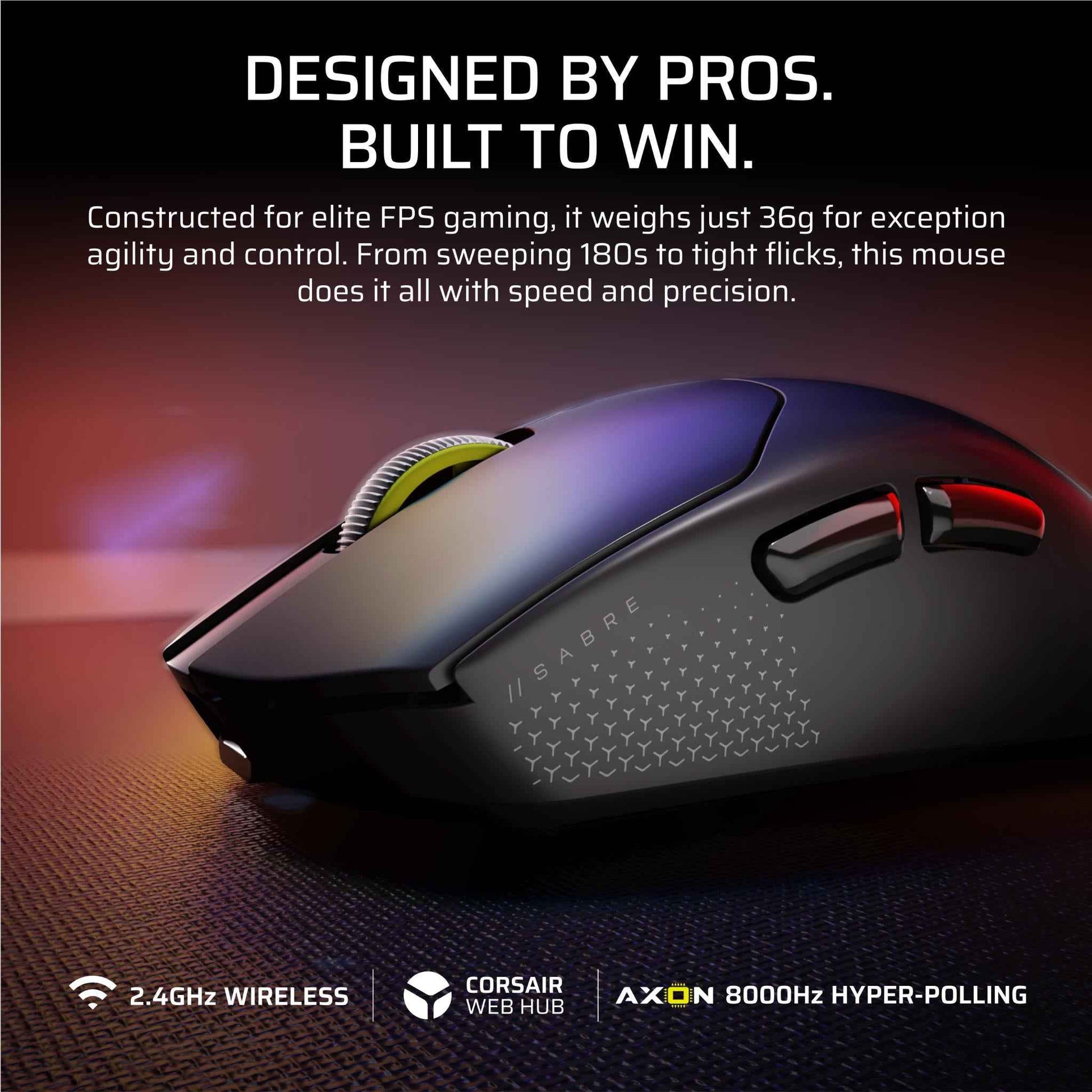 Corsair Sabre V2 Pro Ultralight Wireless Gaming Mouse (Black)