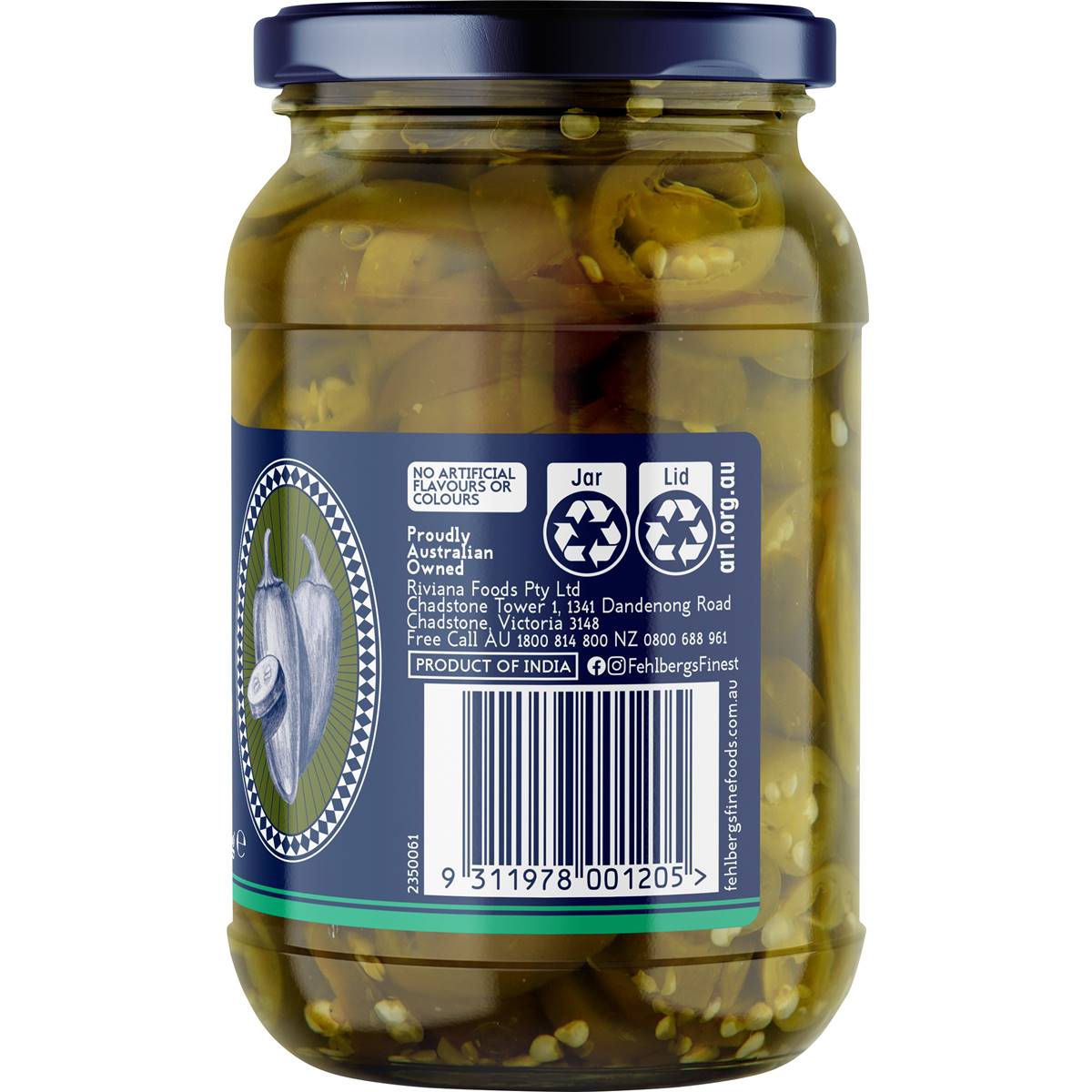 Fehlbergs Jalapenos Pickled 470g