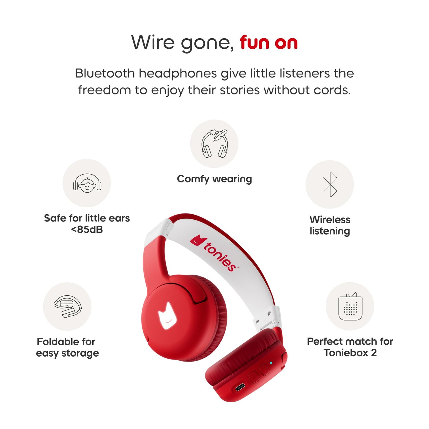 Tonies - Bluetooth Headphones - Sunset Red