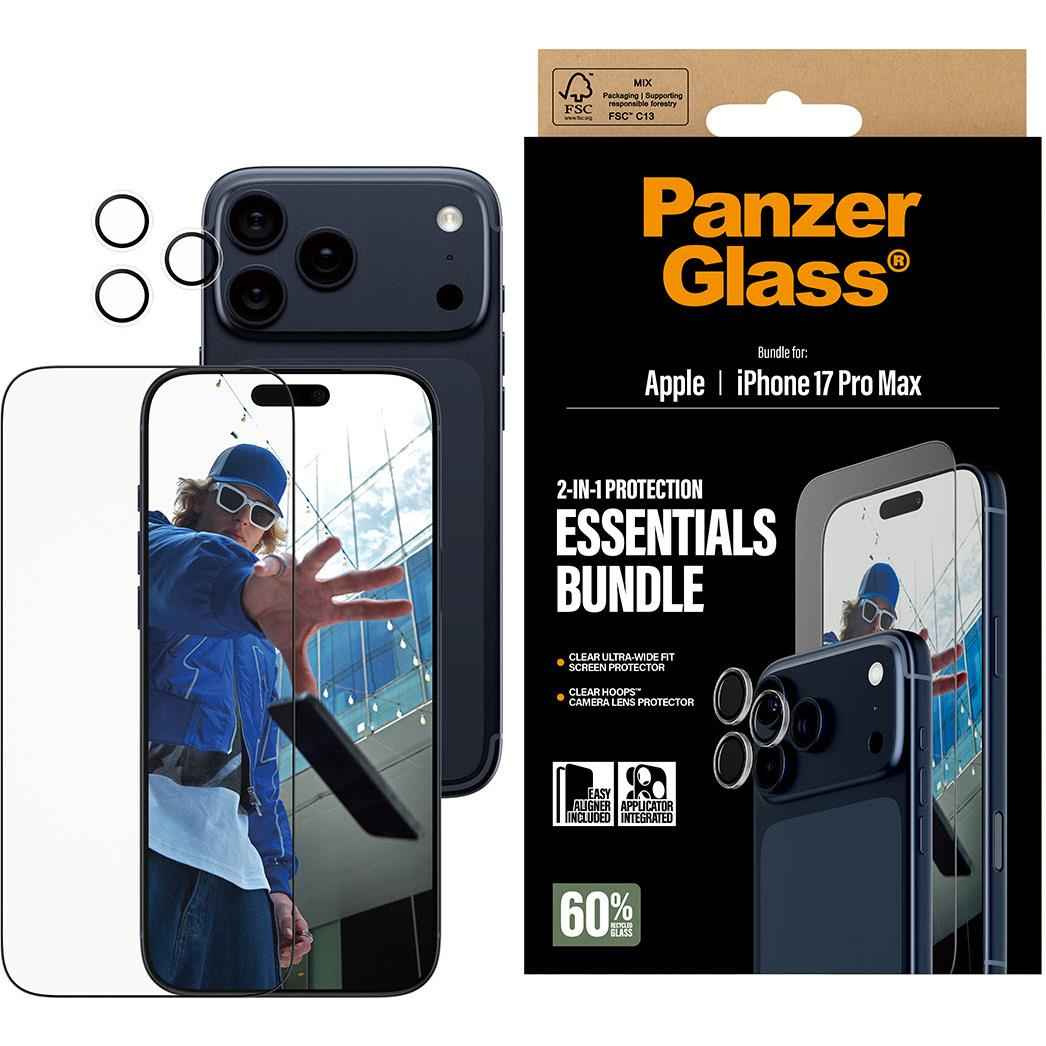 Panzer 2-in-1 Bundle UWF Screen Protector + Hoops for iPhone 17 Pro Max