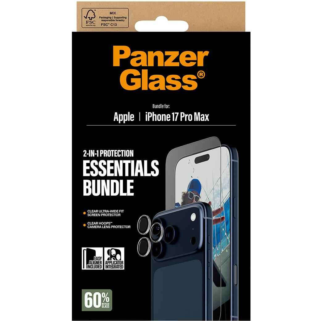Panzer 2-in-1 Bundle UWF Screen Protector + Hoops for iPhone 17 Pro Max