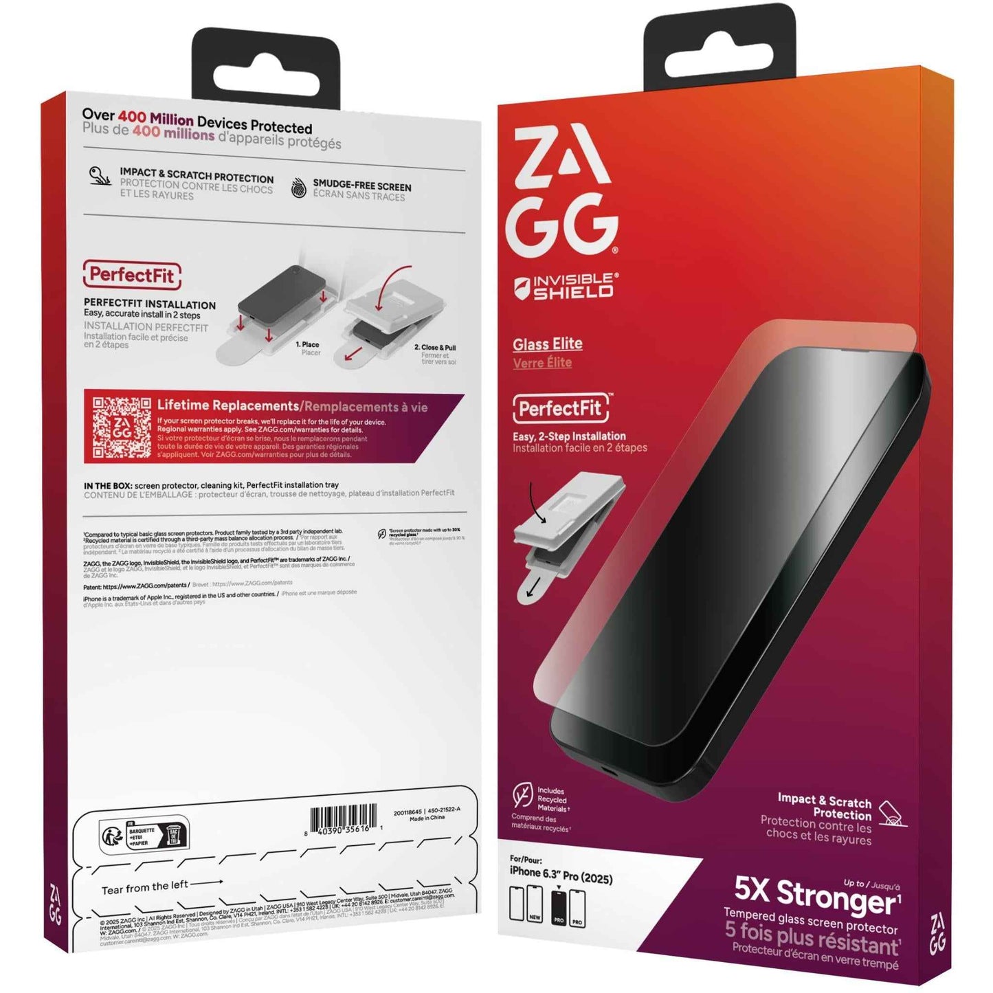 ZAGG InvisibleShield Glass Elite Screen Protector for iPhone 17 Pro