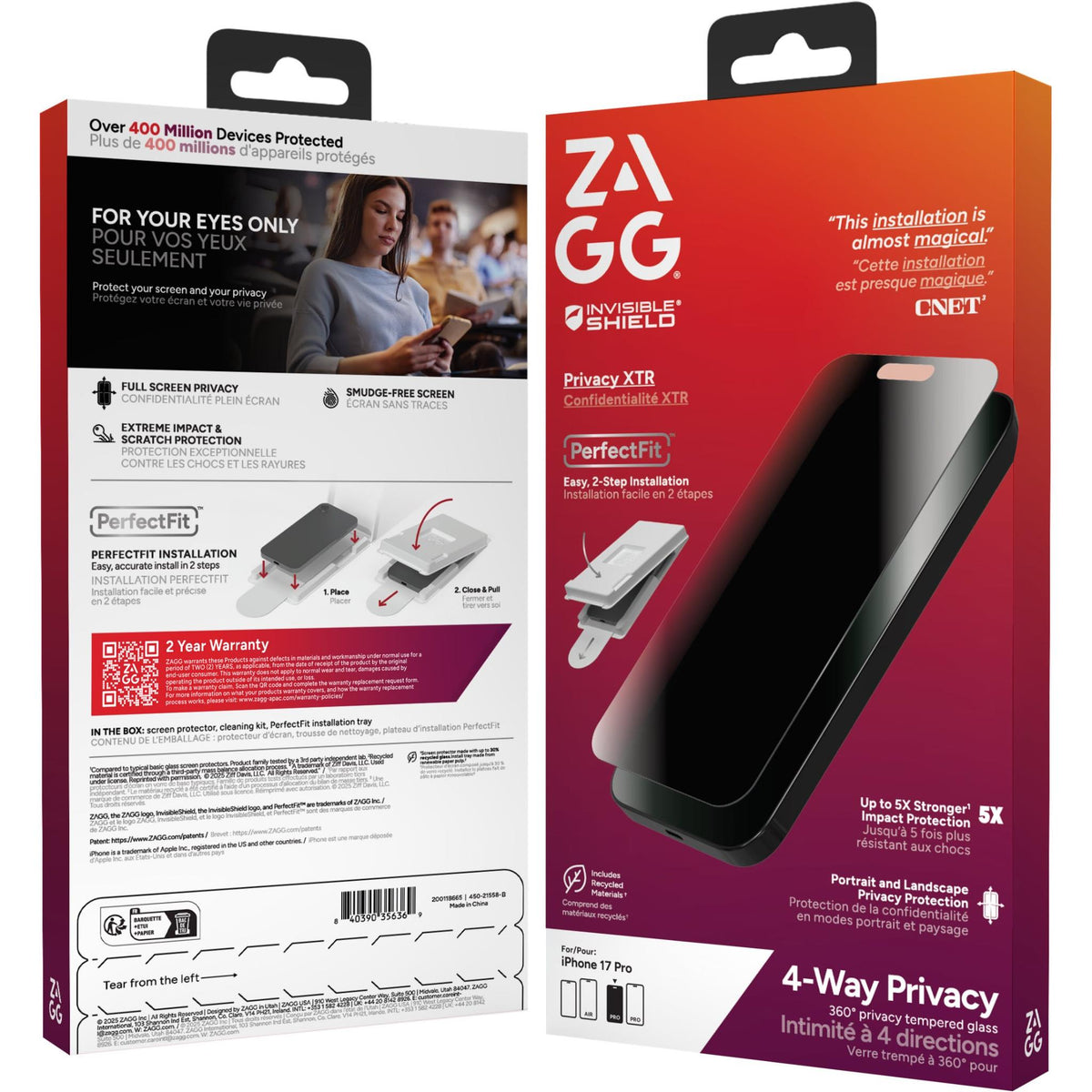 ZAGG InvisibleShield Glass Elite Privacy 360 Screen Protector