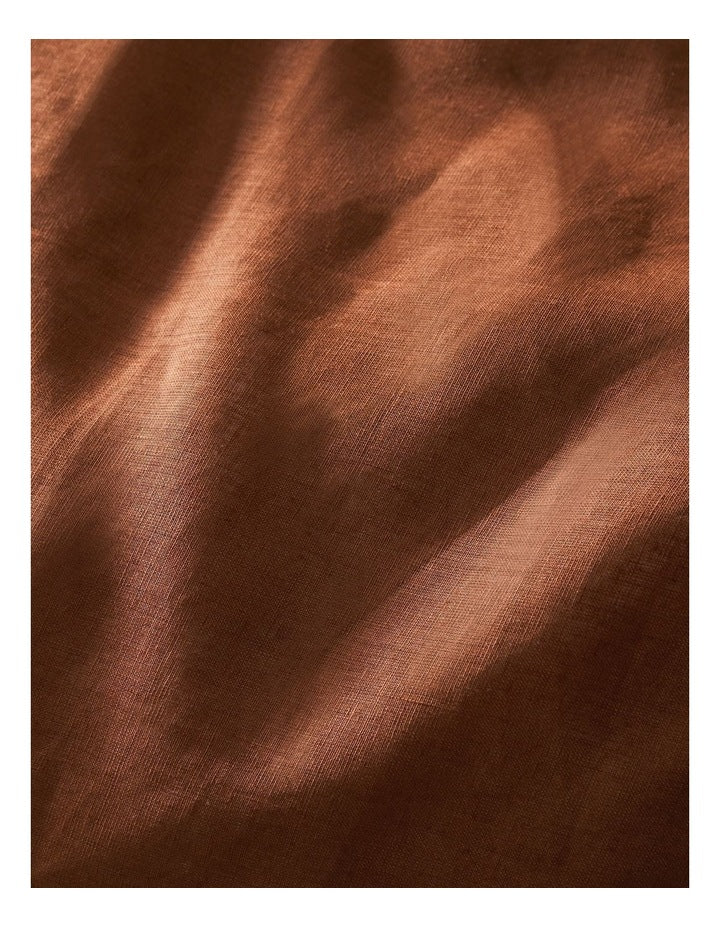 Sandy Cape Washed Belgian Linen Quilt Cover Set in Earth