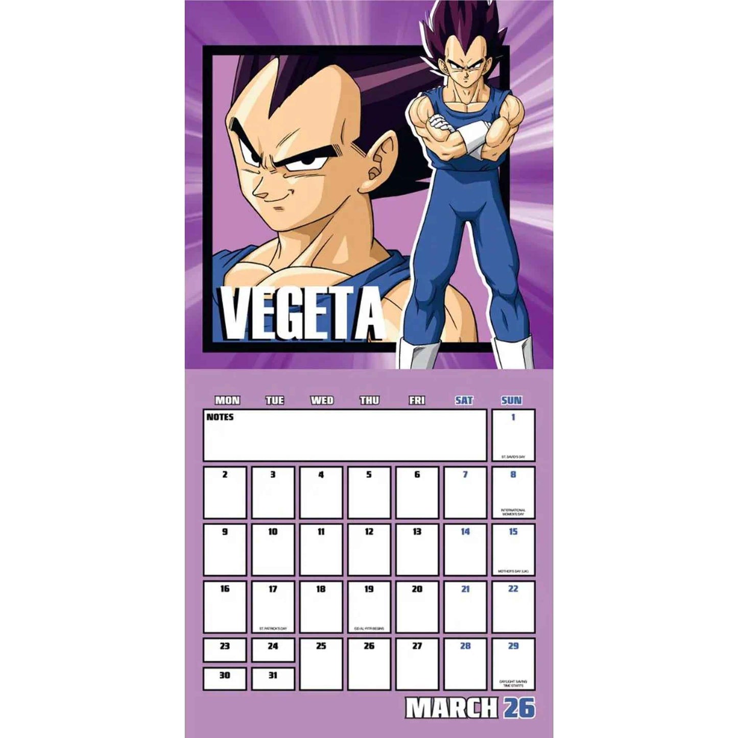 Dragon Ball Z - 2026 Calendar