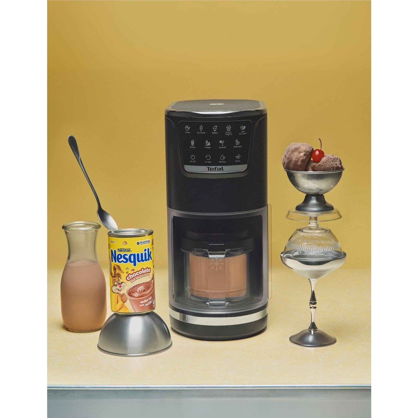 Tefal Dolci Ice Cream Maker & Nesquik Bundle (Black Knight)