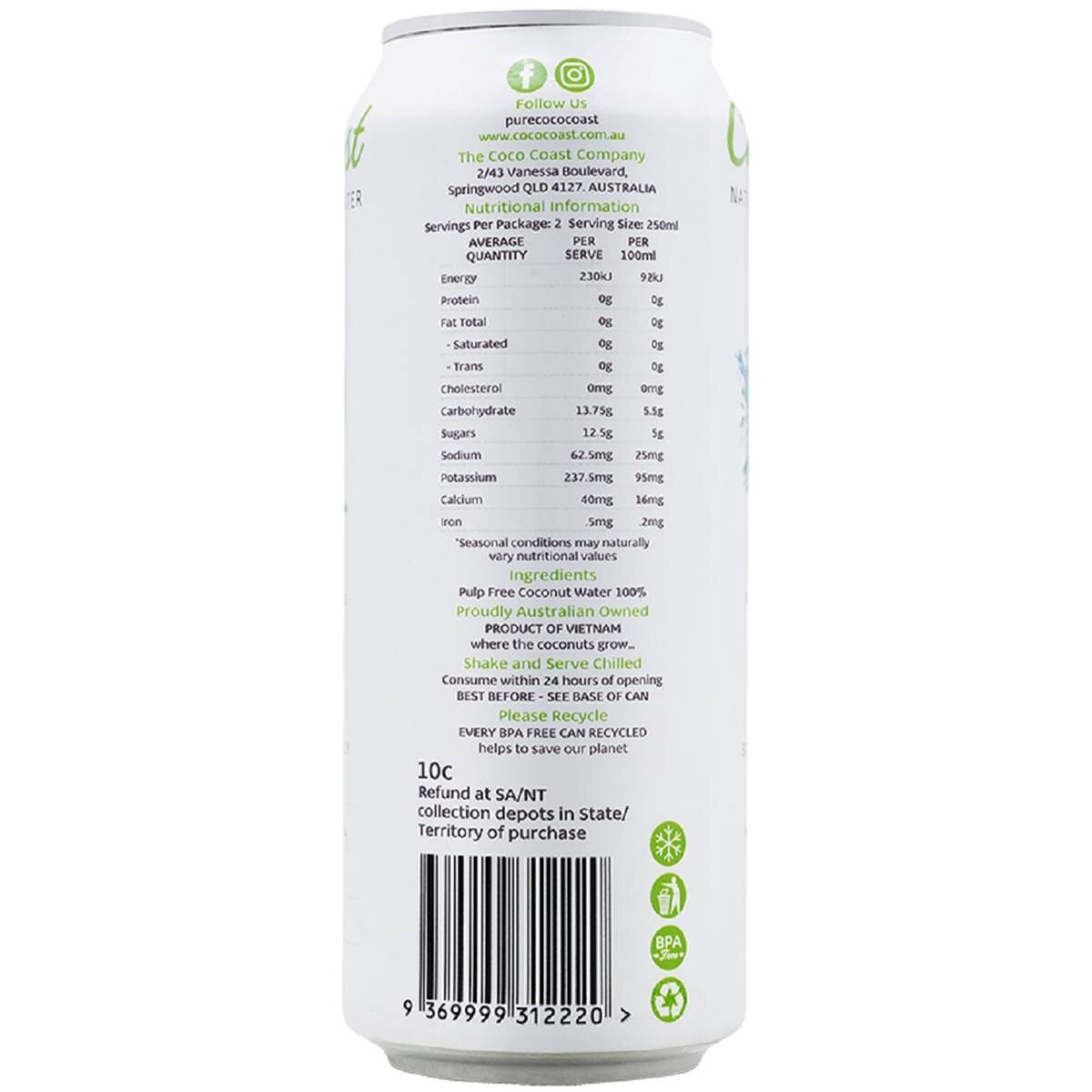 Cococoast Natural Coconut Water Pure 500ml