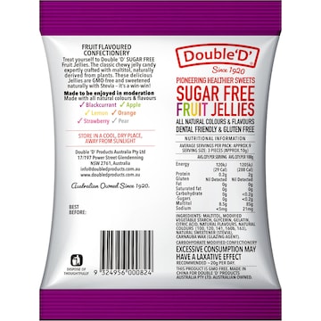 Double 'D' Fruit Jellies Sugar Free 90g
