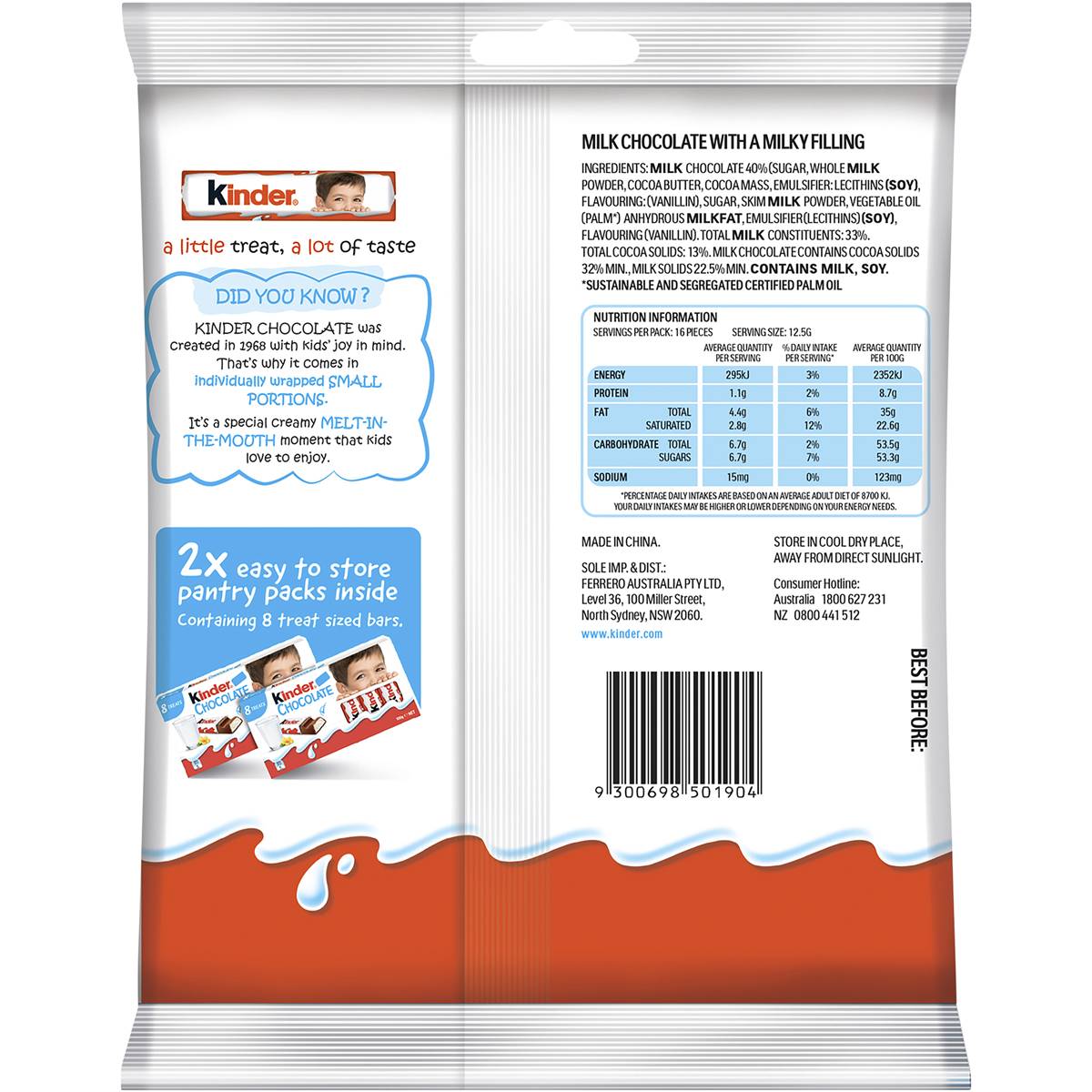 Kinder Chocolate Sharepack 16 Pack