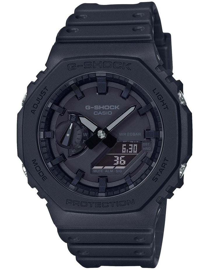 Minimalist Black Analog-Digital Carbon Core Watch GA2100-1A1