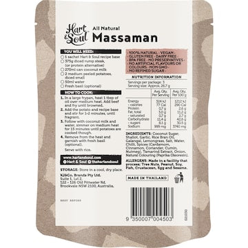 Hart & Soul All Natural Massaman Curry Recipe Base 80g