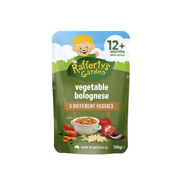 RAFFERTYS GARDEN VEGETABLE BOLOGNESE 12 MONTHS+ 200G