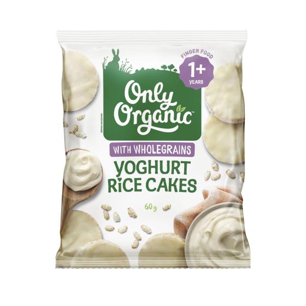 ONLY ORGANIC YOGHURT RICE CAKES 1 YEAR+ 60G