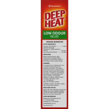 Mentholatum Low Odour Deep Heat Relief 100g