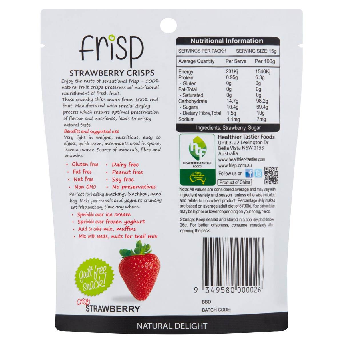 Frisp Strawberry Crisps 15g