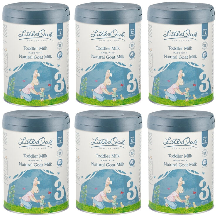 LittleOak Natural Goat Milk Toddler Milk Stage 3, 6 x 800g