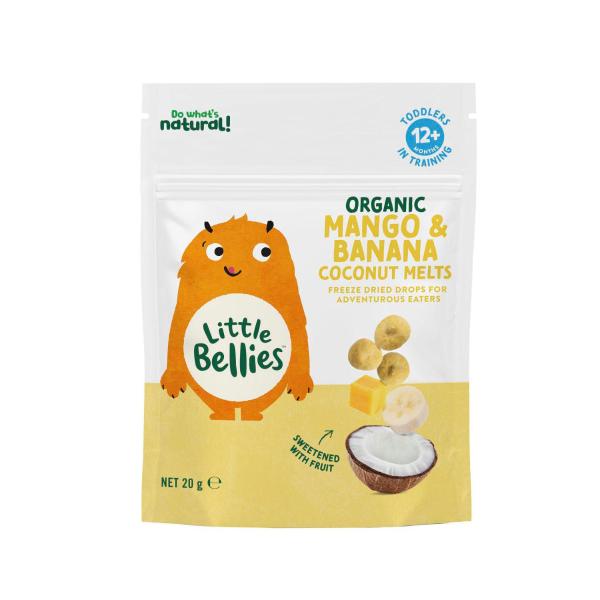 LITTLE BELLIES ORGANIC MANGO & BANANA COCONUT MELTS 20G