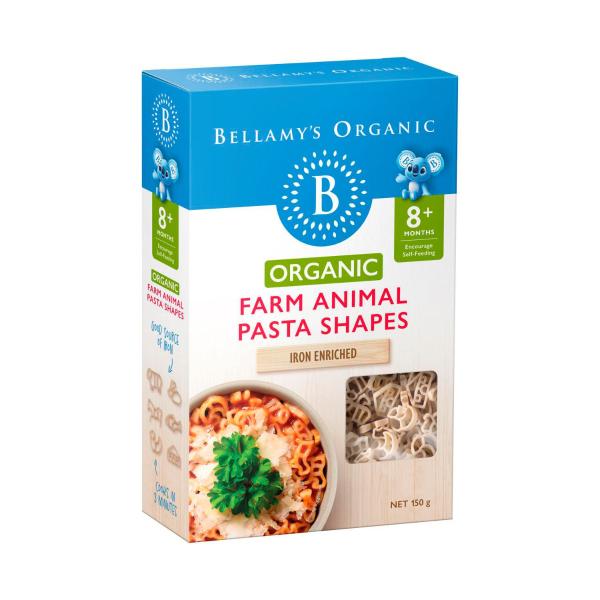 BELLAMY'S ORGANIC FARM ANIMAL PASTA SHAPES 150G