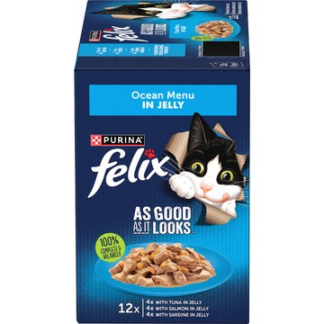 Felix As Good As It Looks Ocean Menus In Jelly Wet Cat Food 85g x 12 pack