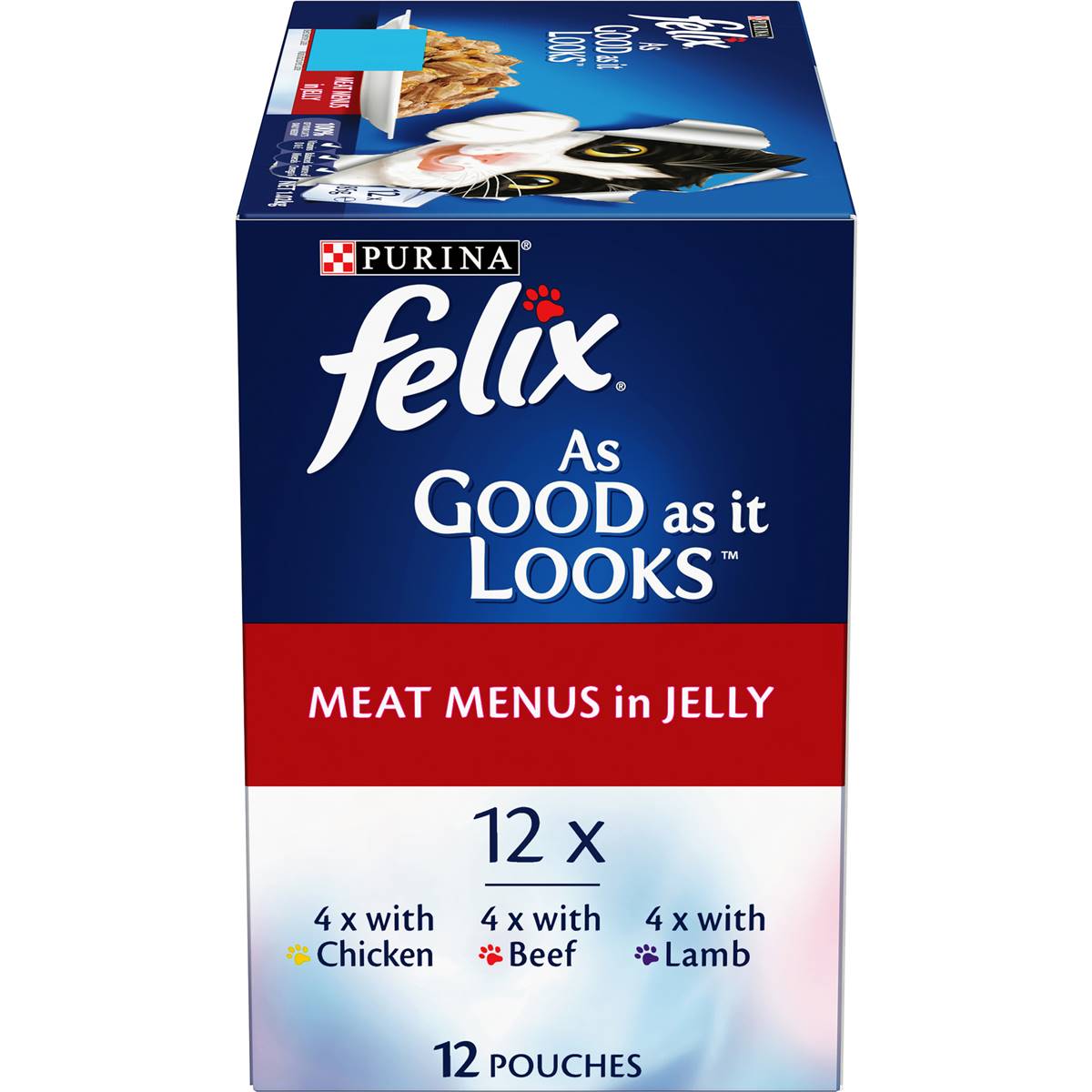 Felix As Good As It Looks Meat Menus In Jelly Wet Cat Food 85g x12 Pack