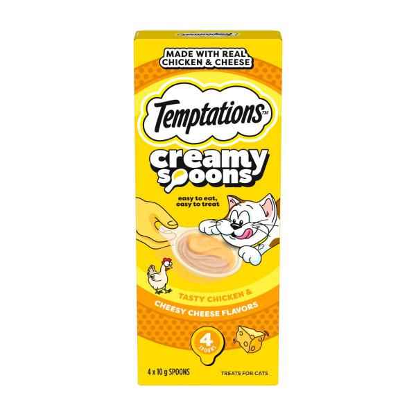 Creamy Spoons Tasty Chicken & Cheesy Cheese Flavors Cat Treat 4x10g