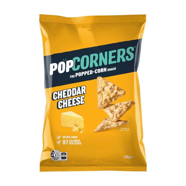 POPCORNERS POPCORN CHIPS SHARE PACK CHEDDAR 130G