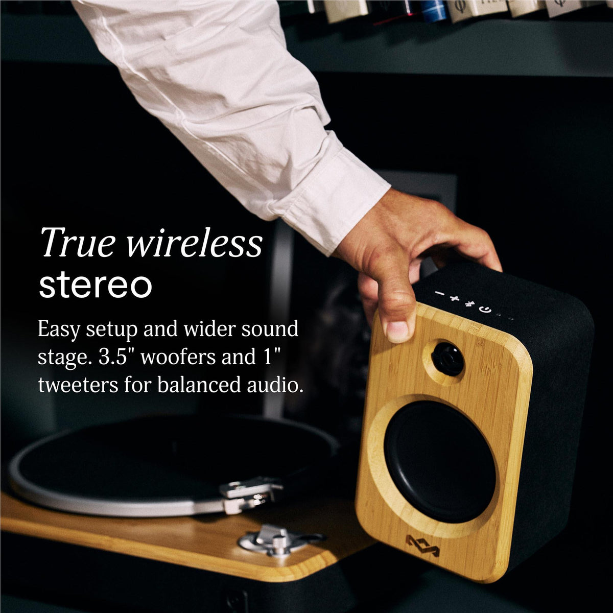 Marley Get Together Duo 2 Bookshelf Speakers (Signature Black)